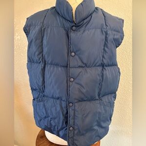 Lands End Men’s black Down filled Puffed Quilted Vest Size XL 46”